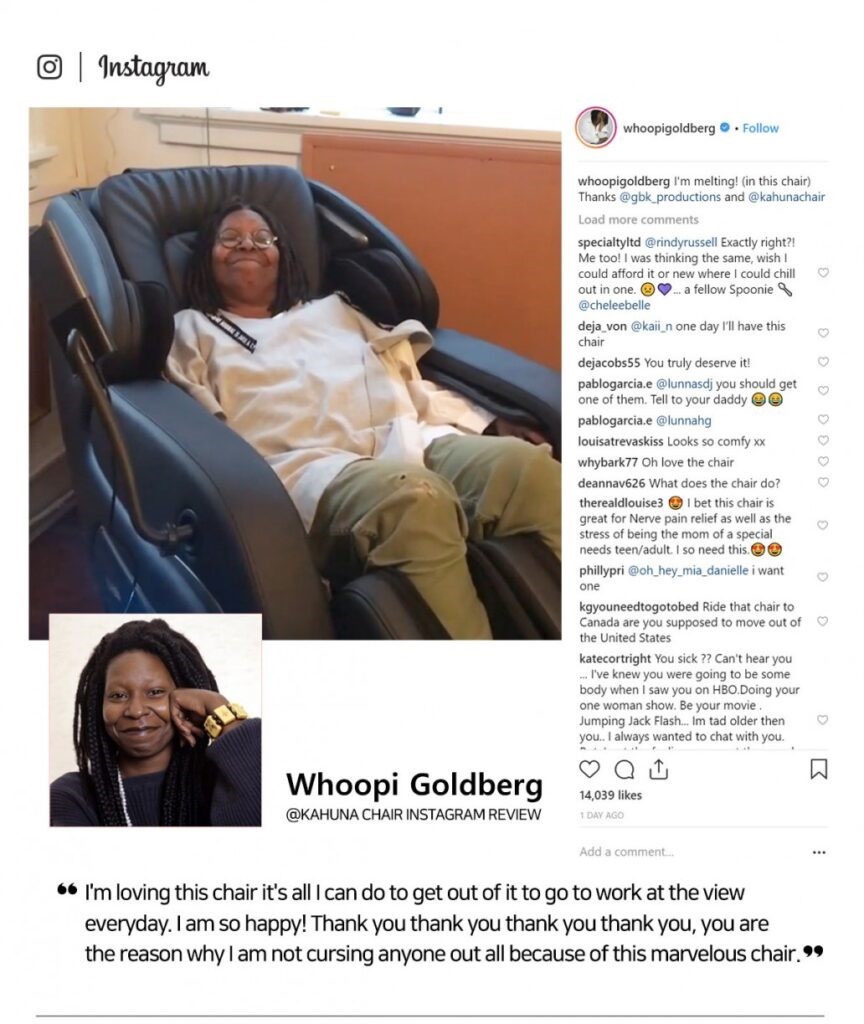 Whoopi Goldberg - Kahuna massage chair