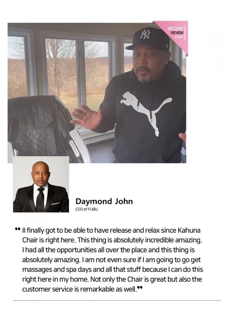 Daymond John - Kahuna massage chair