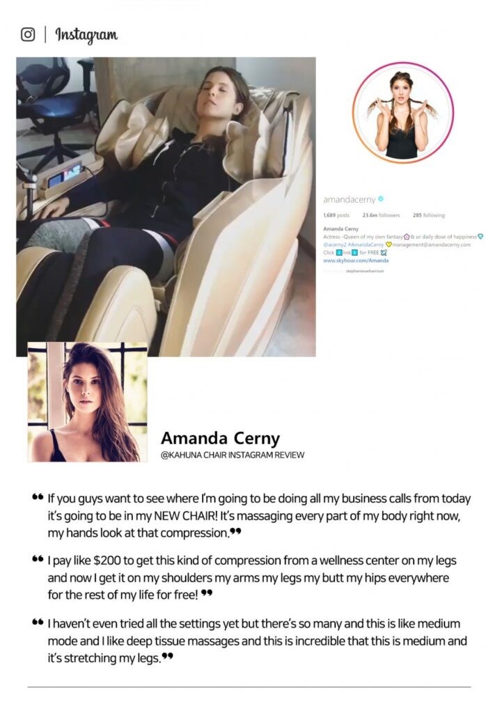 Amanda Cerny - Kahuna massage chair