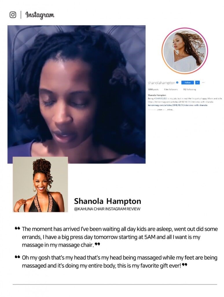 Shanola Hampton - Kahuna massage chair