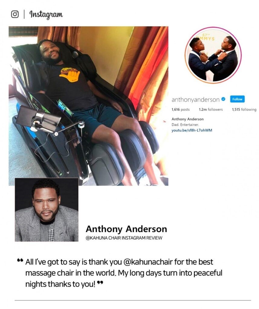 Anthony Anderson - Kahuna massage chair
