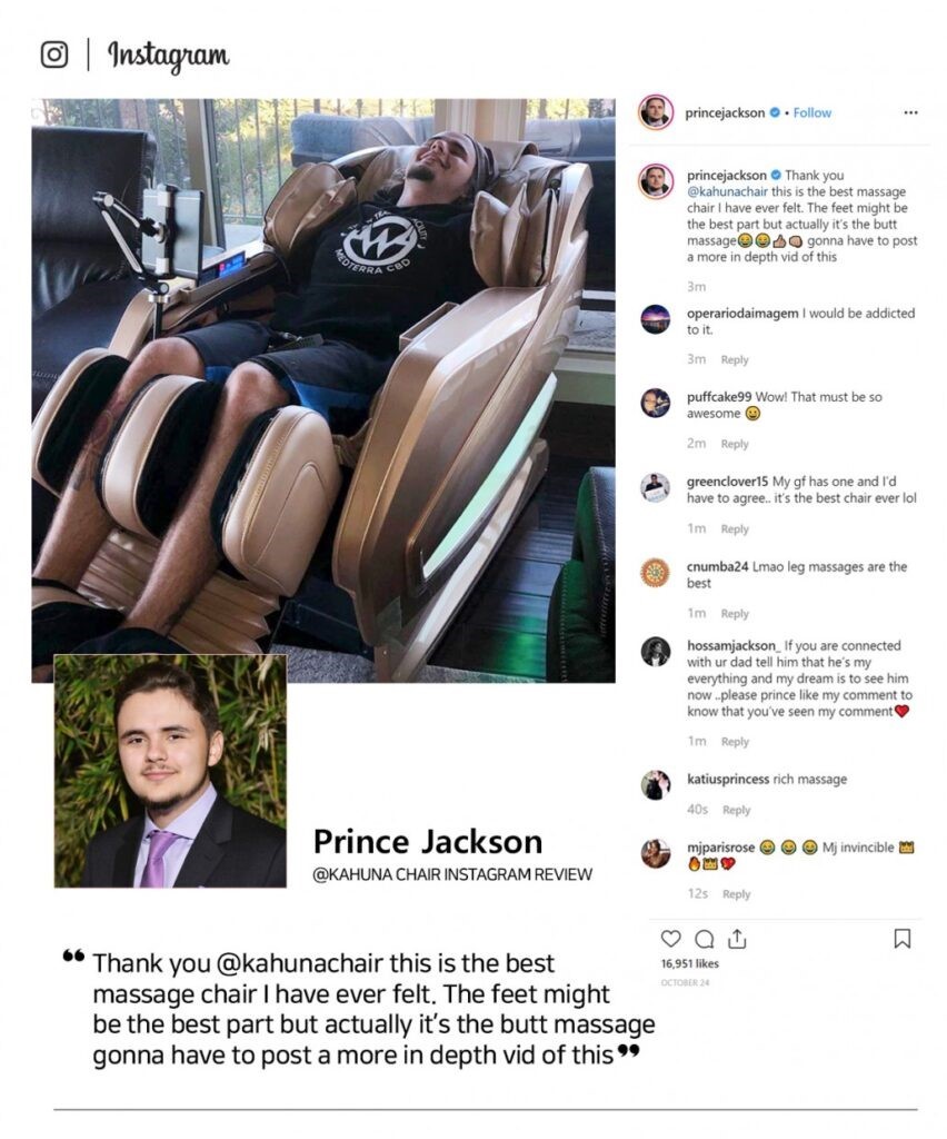 Prince Jackson - Kahuna massage chair